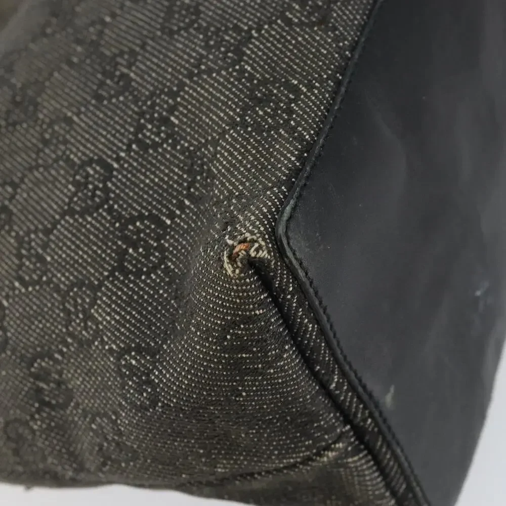 Gucci GG Canvas Tote Bag Black Silver 36173